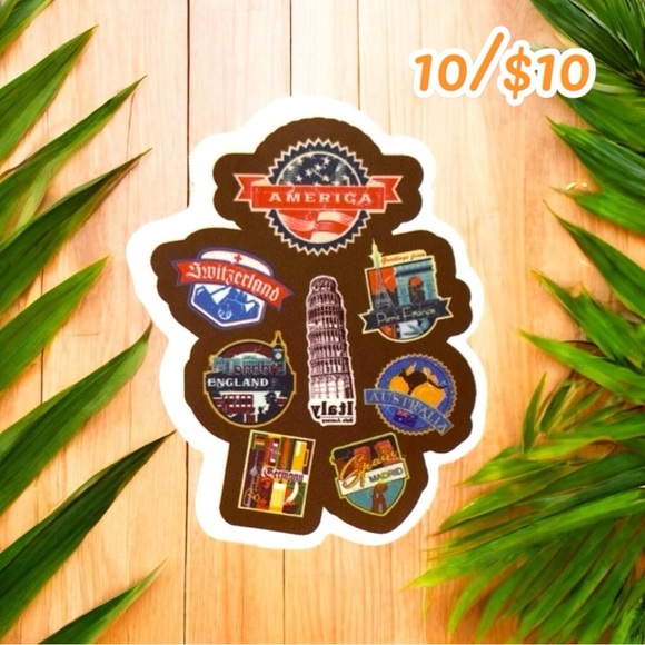 10 / $10 - Travel Patch Style Sticker – Landmarks & Country Badges - Travel - Picture 1 of 1